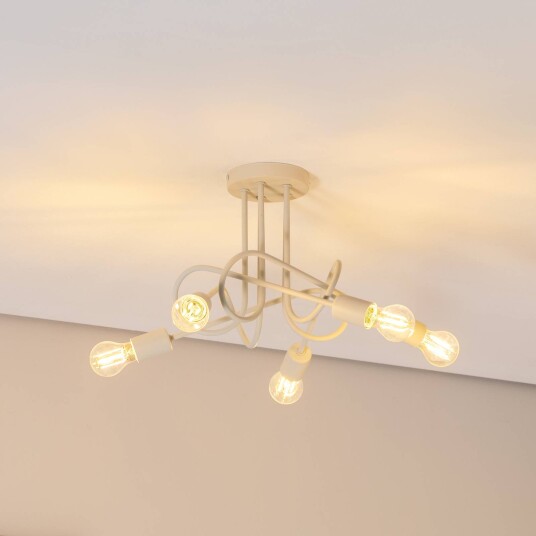 HELam Oxford taklampe sand Ø 47 cm metall 5 lyskilder E27 HELam Oxford taklampe sand Ø 47 cm metall 5 lyskilder E27