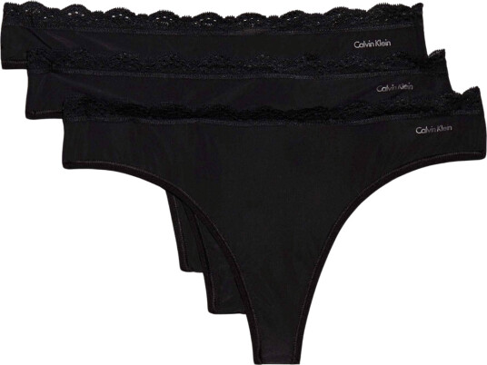 Calvin Klein Microfiber Stretch 3 Pack string svart XS