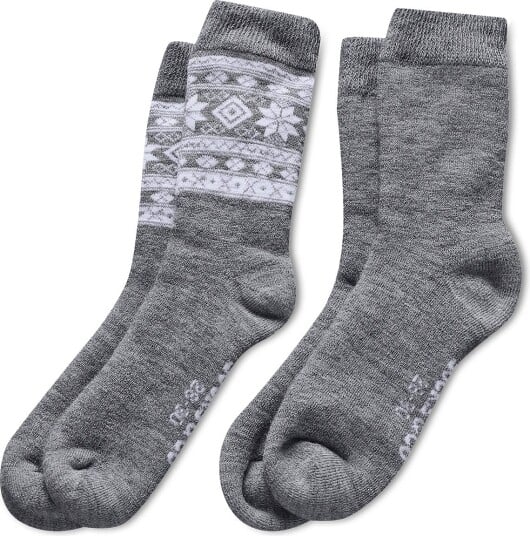 Alpacasocks&Co Winter Alpaca Kids 2 Pack   Grey   28 30