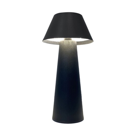 Max bordlampe 1,6W IP44 Oppladbar Svart