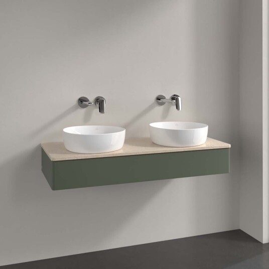Villeroy & Boch Antao Servantskap med 1 skuff 120x50x19 cm u/lys Grønn Matt/Crème