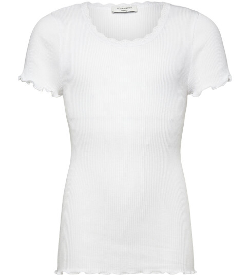 Rosemunde T skjorte Rib Balta Ny White m. Blonder Rosemunde 14 år 164 T skjorte Hvit