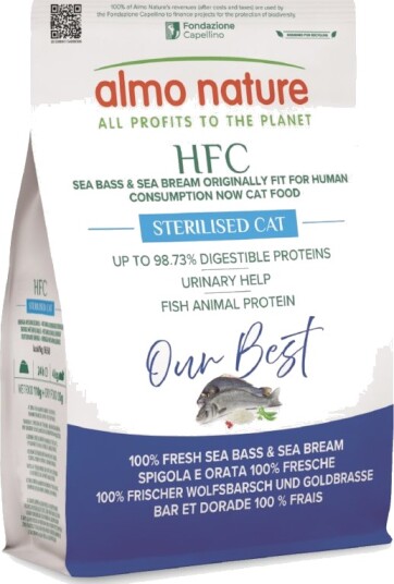 Almo Nature Hfc Tørrfôr Longevity Sterilised Havabbor & Brasme 300 G