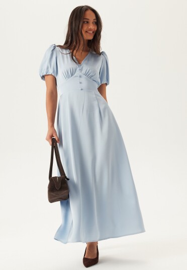 Bubbleroom Satin Short Sleeve Maxi Dress Bubbleroom Satin Short Sleeve Maxi Dress