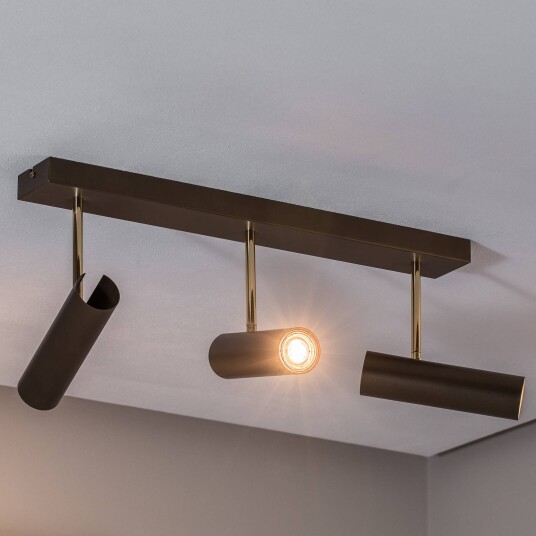 Luminex Axion taklampe 3 lyskilder titanfarget avlang stål