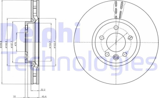DELPHI BG9106 Bremseskive