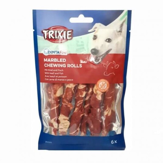 Trixie Denta Fun Marbled Beef Chewing Rolls 12 cm 6 Pcs