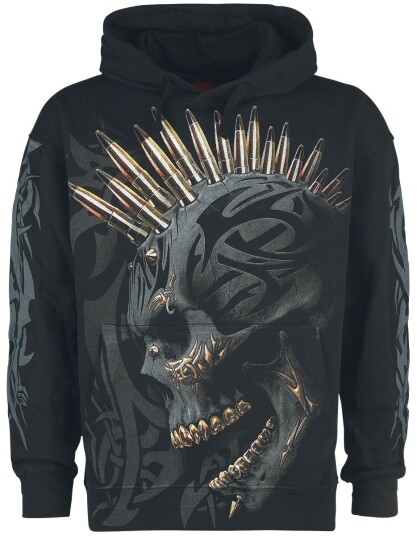 Spiral Goth Hettegenser Black Gold S til XXL Herrer svart