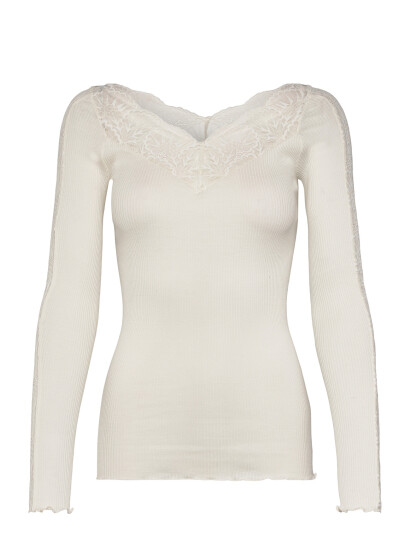 Rosemunde Rwbeatha Silk Ls Lace T Shirt Cream L Rosemunde Rwbeatha Silk Ls Lace T Shirt Cream L