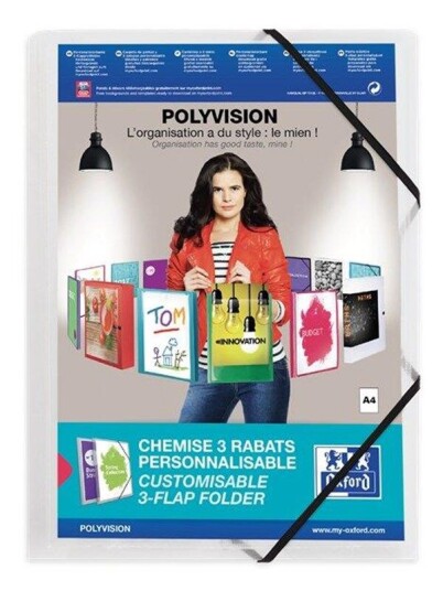 Oxford Mappe elastisk Polyvision A4 Pp klar Oxford Mappe elastisk Polyvision A4 Pp klar