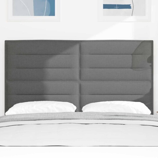 LED Hodegavl Linjer Design Mørk Grå 160 cm Stoff LED Hodegavl Linjer Design Mørk Grå 160 cm Stoff