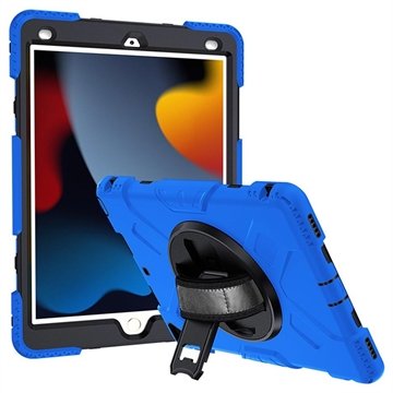 iPad 10.2 2019/2020/2021 Heavy Duty 360 Deksel med Håndrem Blå / Svart