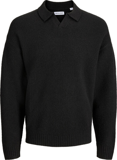 Jack & Jones Jjesoho Ollie Knit Split Neck Sn Black S