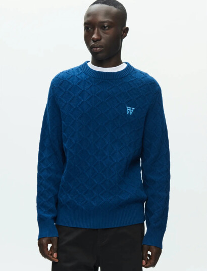WOOD WOOD Wwlamin Crew Neck 25373   Navy   S