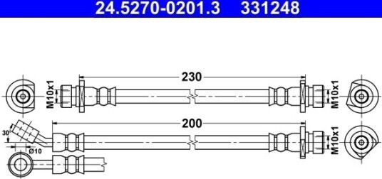 ATE 24.5270 0201.3 Bremseslange ATE 24.5270 0201.3 Bremseslange