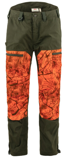 Fjellreven Men's Drev Hybrid Trousers Deep Forest-Orange Multi Camo 58 Short