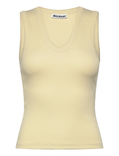 Weekday V Neck Tank Top Yellow XXS