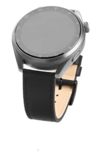 FIXED Leather Strap for Smartwatch Universal 20 mm   Black