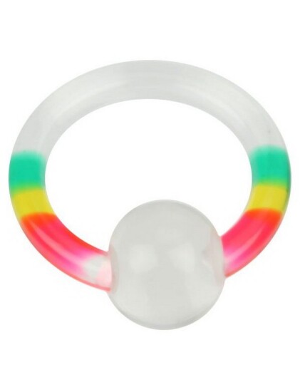 Utgått Akryl Jamaica Color Ball Closure Ring Piercing Strl 1.6 x 10 mm