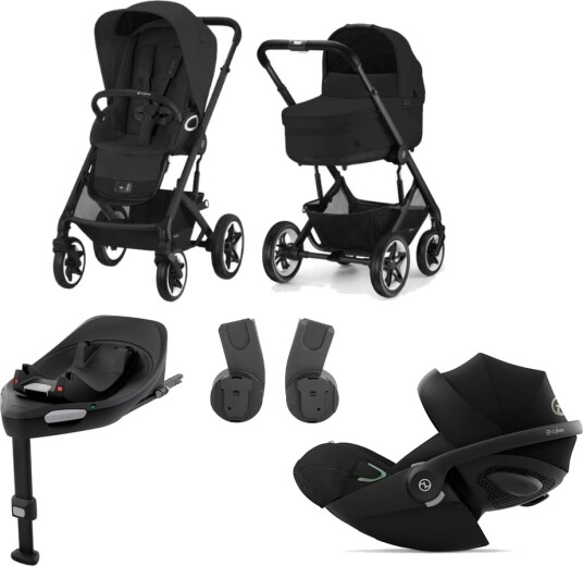 Cybex Barnevogn Talos S Lux Travelsystem Inkl. Cloud Z2 & Base Z2 Moon Svart
