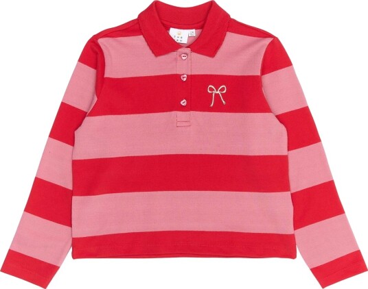 The New Poloskjorte - Piqué - TnRook - Ski Patrol Striped - The New - 13-14 år (158-164) - Polo Rosa Rød