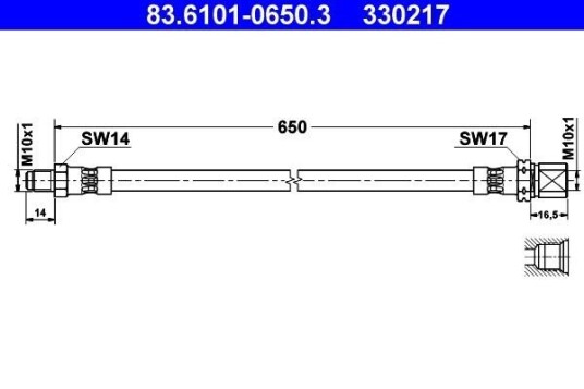 Bremseslange ATE 83.6101-0650.3 Bremseslange ATE 83.6101-0650.3