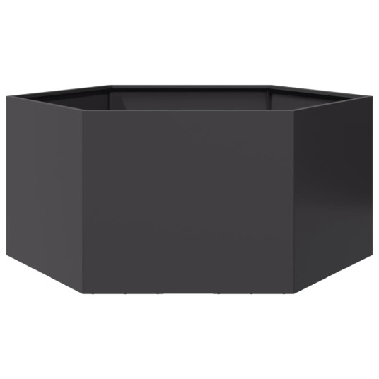 Plantekasse svart sekskantet 104x90x45 cm stål