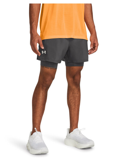 Under Armour Ua Launch 5"" 2-In-1 Shorts - Grey - XXXL