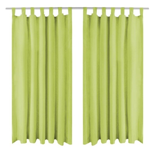 Vidaxl Mikrosateng Gardiner Med Hemper 2 Stk 140x175 Cm Grønn