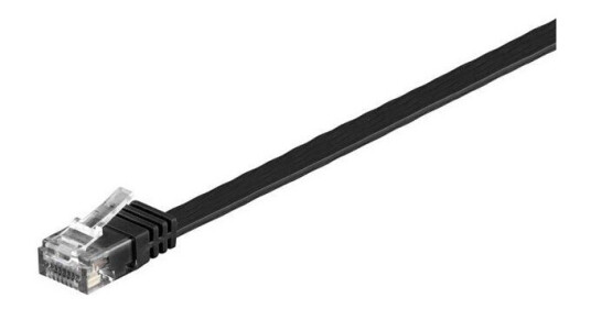 Pro LAN Flat Cat 6 Nettverkskabel 20m Svart