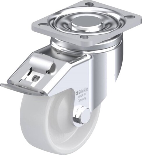 Blickle 610667 Lh-Po 100Ka-1-Fi Styrehjul Med Brems Hjuldiameter 100 Mm Bæreevne (Maks.) 280 Kg, 1 Stk