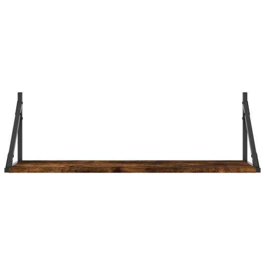 Vegghyller 2 stk røkt eik 80x25x25,5 cm konstruert tre 8721012046740