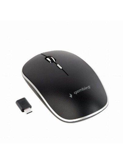 Gembird Trådløs Optisk Mus 4 Knapper 1600 DPI Svart med USB-C Mottaker Gembird Trådløs Optisk Mus 4 Knapper 1600 DPI Svart med USB-C Mottaker