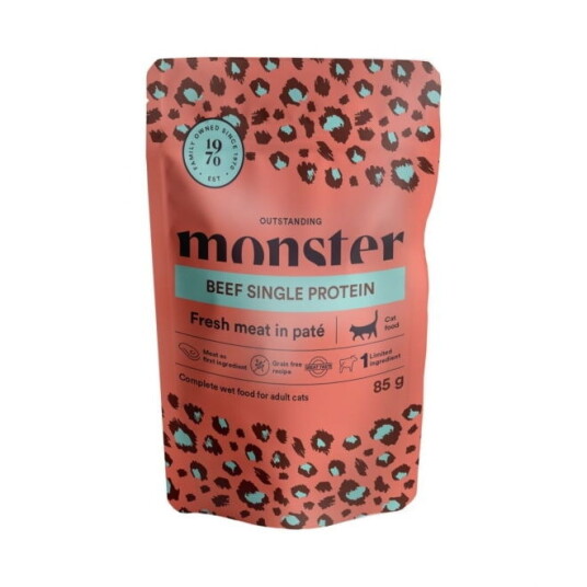 Monster Pet Food Monster Cat Adult Beef 85 G