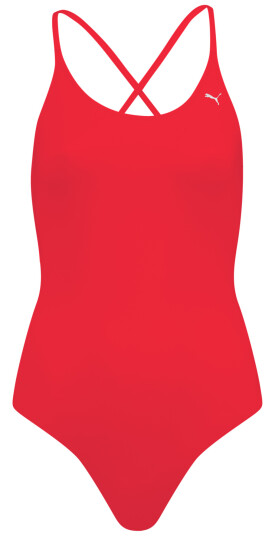 Puma Swim V-neck Crossback Swimsuit , badedrakt , dame S RED