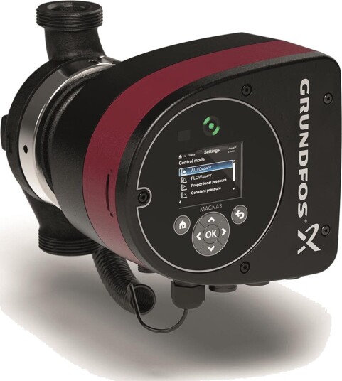 Grundfos Sirkulasjonspumpe MAGNA3 25-60 180 1/2 Tommer, Dn 25, 33,33 Kpa, 91 w