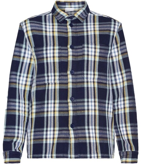 Knowledge Cotton Apparel Checked Overshirt Blue Check XL, Blue Check Knowledge Cotton Apparel Checked Overshirt Blue Check XL, Blue Check