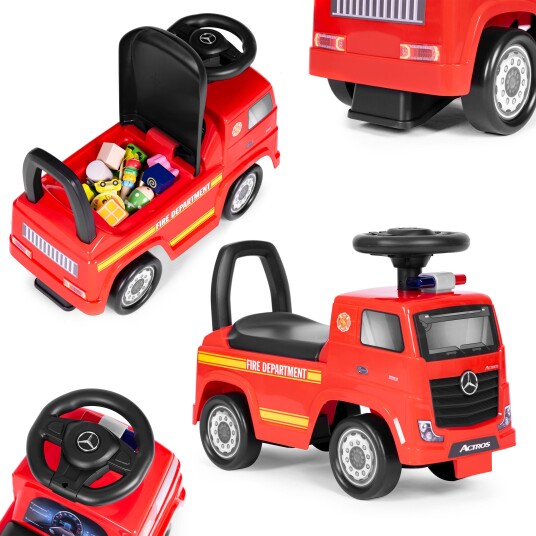 Gåbil MERCEDES brannbil Rød Gåbil MERCEDES brannbil Rød