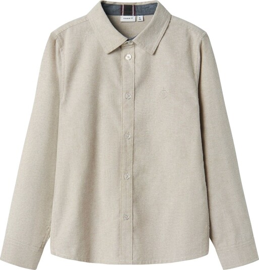 name it Nkmnewsa Ls Shirt Noos Beige 92