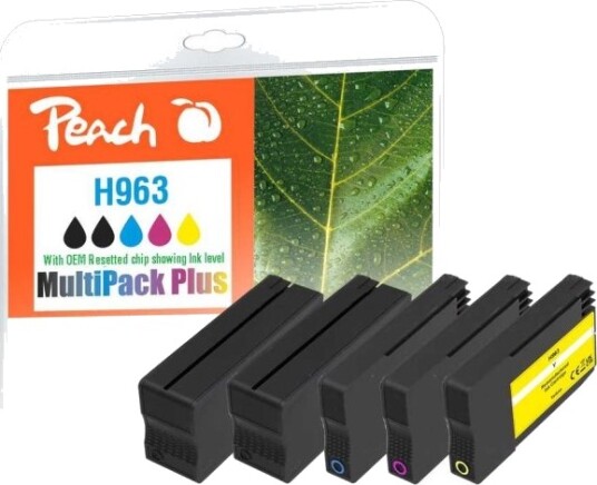 Peach 6Zc70ae, Sort, Cyan, Fiolblå, Gult, 30 Ml, 14 Ml, 5 Stykker, 1000 Sider, Multipakke