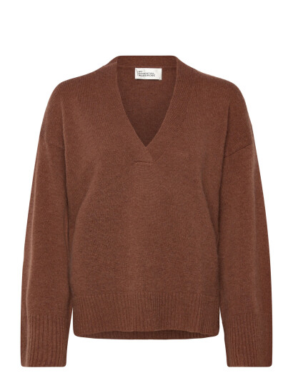 My Essential Wardrobe Huximw V Neck Pullover   Brown   M