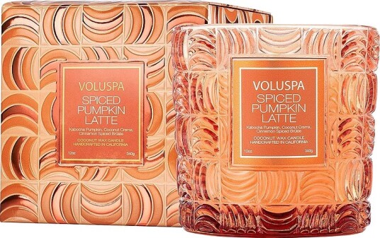 Voluspa Spiced Pumpkin Latte Classic Boxed Candle 60H Orange