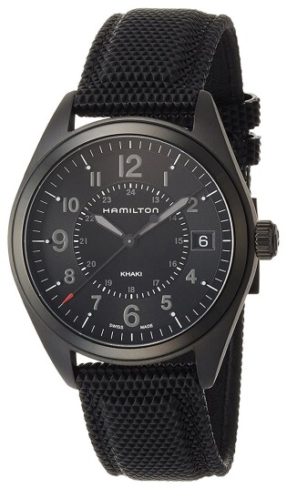 Hamilton Herreklokke H68401735 Khaki Sort/Lær Ø40 mm Hamilton Herreklokke H68401735 Khaki Sort/Lær Ø40 mm