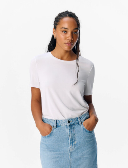 Object Objannie S/S T-Shirt Noos - White - M Object Objannie S/S T-Shirt Noos - White - M