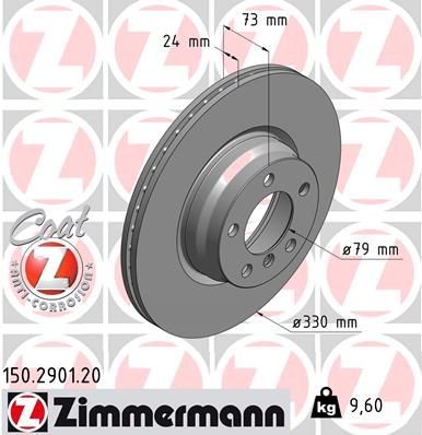 Bremseskive ZIMMERMANN 150.2901.20 Bremseskive ZIMMERMANN 150.2901.20