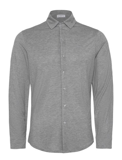 The Resort Co. Lyocell Shirt Grey Melange Grey L
