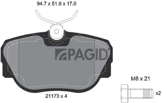 PAGID T5035N Bremseklosser