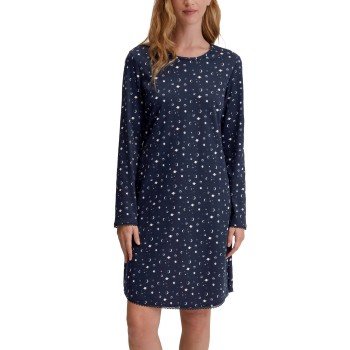 Calida Midnight Dreams Long Sleeve Nightdress Marine bomull Large Dame