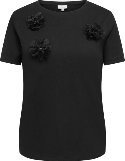 Only Carmakoma Kortermet topp Carjolly S/S Bling Reg Tee Jrs Svart
