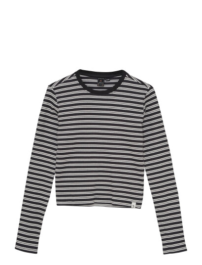 Indian Blue Jeans T-Shirt Ls Cropped Striped Black 176 Indian Blue Jeans T-Shirt Ls Cropped Striped Black 176